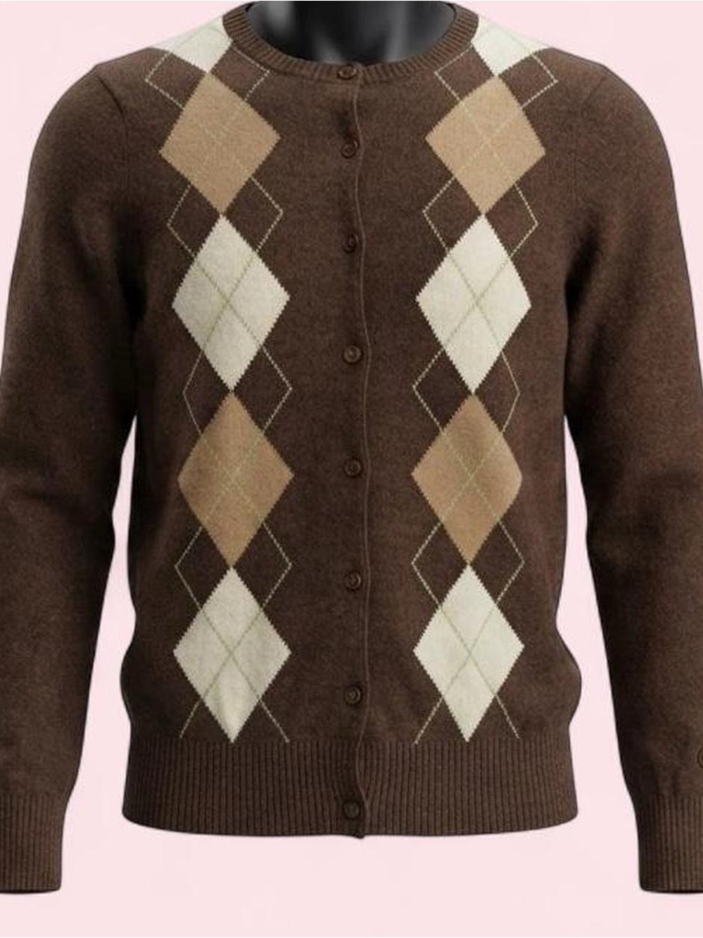 Women’s XS Vintage Izod Golf Argyle Button Up Fall Layering Preppy Cardigan